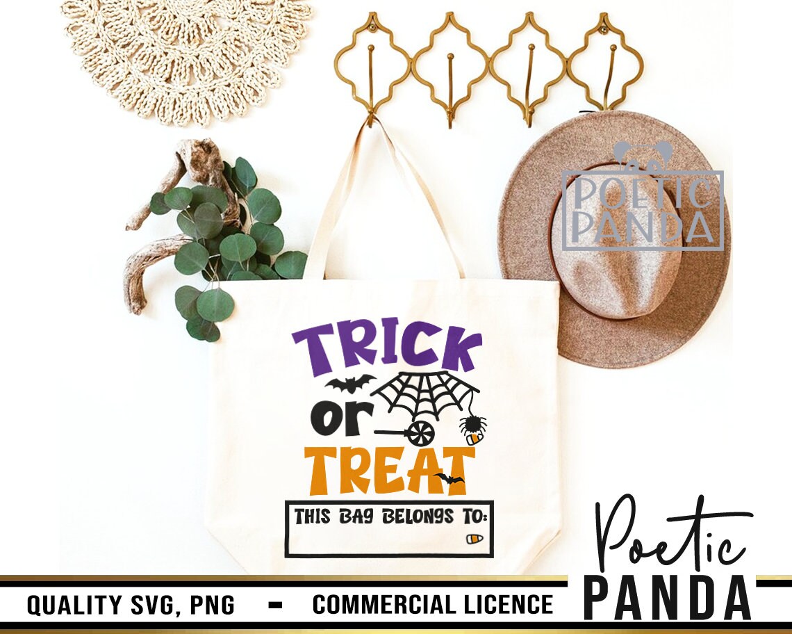 Halloween Bag SVG PNG Candy Bag Svg Halloween Bucket Svg Etsy