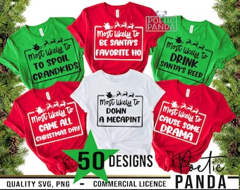 Most Likely To SVG PNG, Cousin Crew Svg, Rude, Family Christmas Svg, Funny Christmas Matching Shirts, Jolliest Bunch Svg, Ugly Sweater Svg