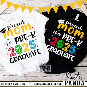 Fière maman de 2025 PNG SVG diplômé de préscolaire, maman graduation chemise Svg, Svg préscolaire, Svg préscolaire diplômé, préscolaire 2025 Svg, Svg de la classe 2025