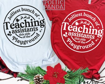 Jolliest Teaching Assistants SVG PNG, Prezent dla TA Svg, Pomocnik nauczyciela Svg, Paraprofesjonalny Svg, Para Svg, Boże Narodzenie Svg, Nauczyciel Boże Narodzenie Svg