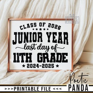 Cartel imprimible del último día de 11.º grado, cartel de graduación de 11.º grado, último día de clases, póster imprimible del último día de 11.º grado del tercer año