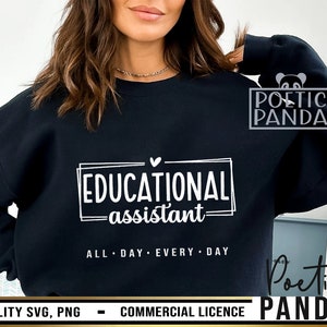 Educational Assistant SVG PNG, Teacher Assistant, Para Svg, Teacher Svg, Paraprofessional Svg, Teacher Aide Svg, Back To School Svg