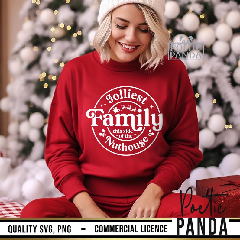 Jolliest Family SVG PNG, Funny Family Christmas Svg, Christmas Pjs ...