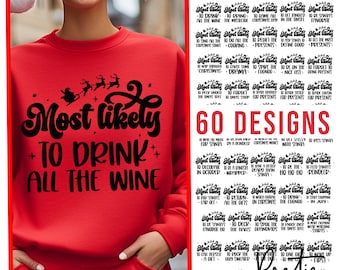 Most Likely Christmas Bundle SVG PNG, Funny Christmas Svg, Family Christmas Matching Shirts, Most Likely to Christmas Cute File for Cricut