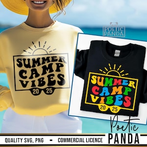 Vibraciones de campamento de verano 2025 SVG PNG, Camisa de campamento de verano Svg, Campista feliz Svg, Camping 2025 Svg, Tripulación de campamento Svg, Campamento de primos Svg, Excursión Svg