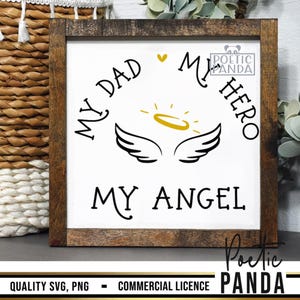 Mein Vater, mein Held, mein Engel SVG PNG, Vaters Erinnerung daran, Vater Gedenkstätte, Vatertag, Vatertag, Vatertag, Vatertag