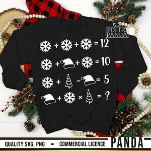 Wiskundeleraar kerst SVG PNG, grappige wiskunde kerstshirt Svg, wiskundeleraar Xmas Svg, wiskunde kerst probleem Svg, digitale download afbeelding 2