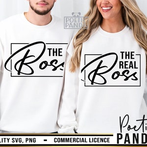 Paar bijpassende shirts SVG PNG, paar Valentine SVG, grappig paar SVG, de echte baas SVG, sarcastische SVG, grappig paar shirts SVG, baas SVG
