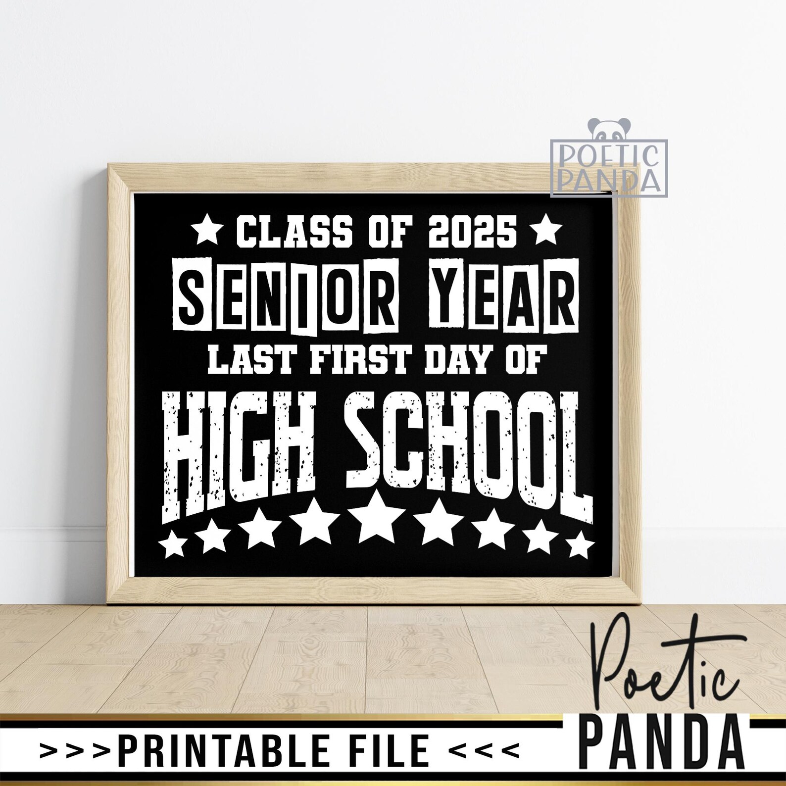 Printable Last First Day of Senior Sign PNG JPEG, 2025 Senior Last First Day of High School Sign ...
