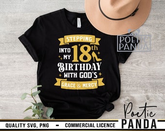 Stepping Into My 18th Birthday SVG PNG, 18th Birthday Svg, 18th Birthday Png, Birthday Shirt Svg, Hello 18 Svg, Birthday Girl Svg, 18th Svg