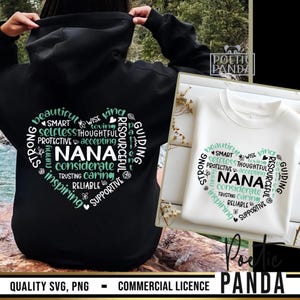 Nana SVG PNG, Nana Shirt Svg, Gift To Nana Svg, Nana Heart Svg, Nana Word Art Svg, Mothers Day Svg, Grandmother Svg, Grandma Svg
