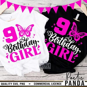 9th Birthday Girl Svg, 9th Birthday Shirt Svg Girly, 9th Party Svg, Nine Svg, Ninth Birthday Decor Svg, 9th Birthday Gift Ideas