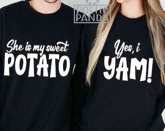 His And Hers Thanksgiving SVG PNG, Couples Thanksgiving Svg Cut File Easy, She's My Sweet Potato Svg, I Yam Svg, Funny Couple Thanksgiving