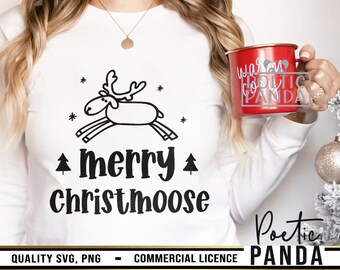 Merry Christmoose SVG PNG, Merry Christmas Svg, Merry And Bright Svg, Santa Cam Svg, Cricut, Kids Christmas Svg, Kids Christmas Shirt Svg