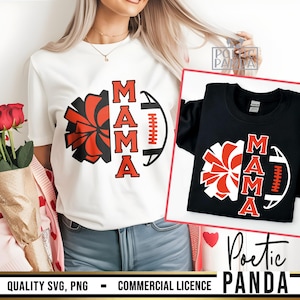 Football Mom SVG PNG, Football Mama Svg, Football Mom Shirt Svg, Cheer Mom Svg, Football And Cheer Mom Svg, Cheerleader Svg