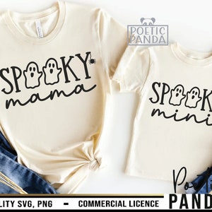 Mamá espeluznante SVG PNG, Camisas a juego Svg, Camisa de Halloween Svg, Disfraz de Halloween Svg, Mamá Svg, Mamá y Mini Svg, Mamá y yo Svg