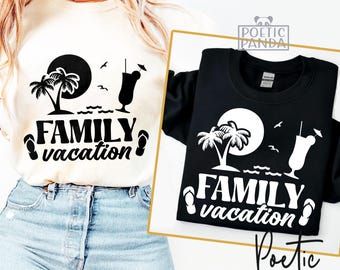 Family Vacation SVG PNG, Tropical Summer Shirt Design With Cocktail For Cricut, Family Vacation Shirts Svg Design, Family Trip Svg