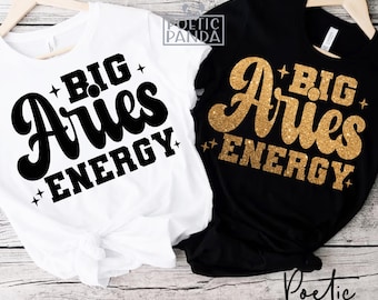 Grande Áries Energia SVG PNG, Signo do Zodíaco Áries Svg, Camiseta Áries Svg, Aniversário Março Abril Svg, Design Sassy Áries Png Para Camisetas