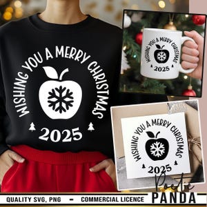 2025 Teacher Christmas SVG PNG, Teacher Ornament Svg, Christmas Tag Svg, Teacher Christmas Gift, Teacher Christmas Shirt, Round Sign Svg