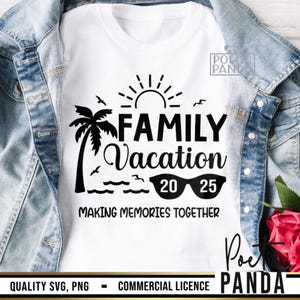 2025 Familienurlaub SVG PNG, Urlaub Shirts zwart, Familien Kreuzfahrt Schwert, 2025 Familienreise zwart svg, Familienurlaub T-shirts svg Cut File Cricut