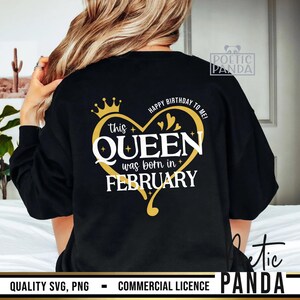 Queen Born In February SVG PNG, February Birthday Shirt Svg, Pisces Svg, Birthday in February Svg, Cricut Cut File, Aquarius Svg image 15