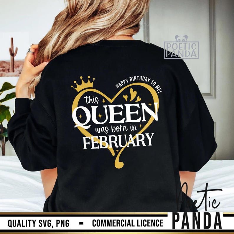 Queen Born In February SVG PNG, February Birthday Shirt Svg, Pisces Svg, Birthday in February Svg, Cricut Cut File, Aquarius Svg image 15