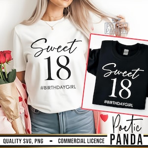 18th Birthday SVG PNG, Sweet 18th Svg, 18th Birthday Shirt Svg, 18 Birthday Svg Girl, Birhtday Girl Svg, 18th Birthday Svg Design