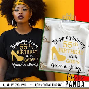 55e verjaardag SVG PNG, 55e verjaardag shirt Svg, 55e verjaardag Cricut Svg, 55e verjaardag cadeau Svg, verjaardag christelijke Svg, Gods Grace N Mercy