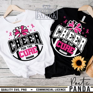 Cheer For The Cure SVG PNG, Football Svg, Pink Ribbon Svg, Tackle Cancer Svg, Breast Cancer Svg, In October We Wear Pink Svg