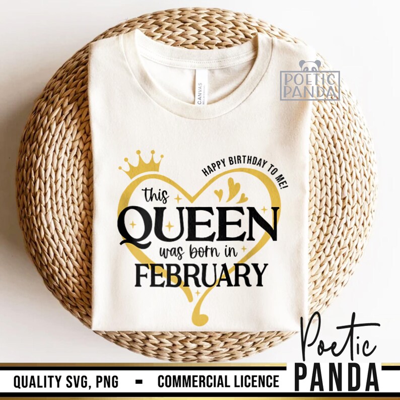 Queen Born In February SVG PNG, February Birthday Shirt Svg, Pisces Svg, Birthday in February Svg, Cricut Cut File, Aquarius Svg image 9