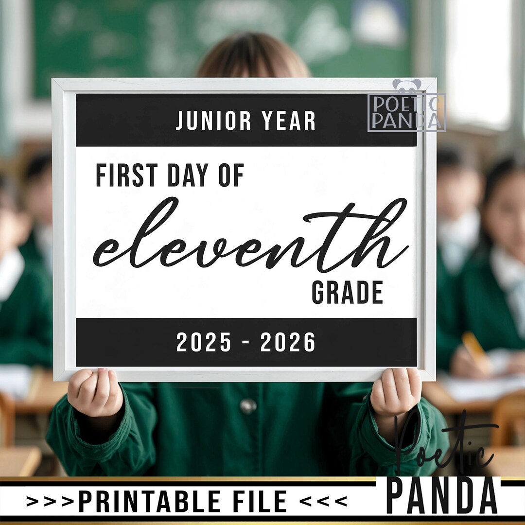 Printable 1st Day of Junior Year Sign PNG, 1st Day of 11th Grade ...
