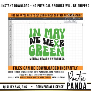 Mental Health Awareness SVG PNG, Mental Health Matters, Mental Health Svg, In May We Wear Green Svg, Mental Health Awareness Shirt Svg