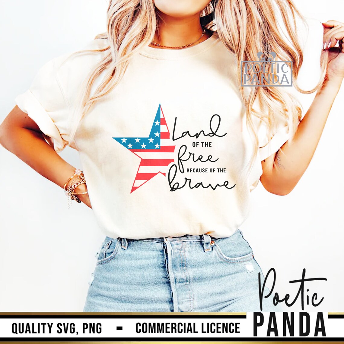 Land of the Free Because of the Brave SVG PNG, 4th of July Svg, Land of ...