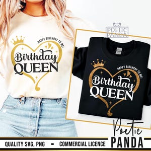 Geburtstagskönigin SVG PNG, Cricut Schneidedatei, Geburtstags Diva Schneidedatei, Geburtstag Shirt Frau, Gold Sublimation Png, trendige Schneidedatei, Geburtstagskind Schneidedatei