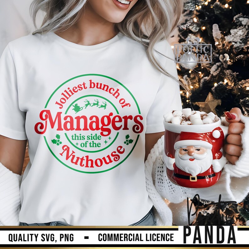 Jolliest Bunch of Managers SVG PNG, Funny Christmas Manager Shirt ...