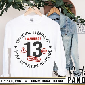 13. Geburtstag SVG PNG, 13. Geburtstag Shirt svg, Geburtstag Junge svg, offizielle Teenager svg, Geburtstagsparty, Hallo 13 svg, Geburtstagskönigin svg
