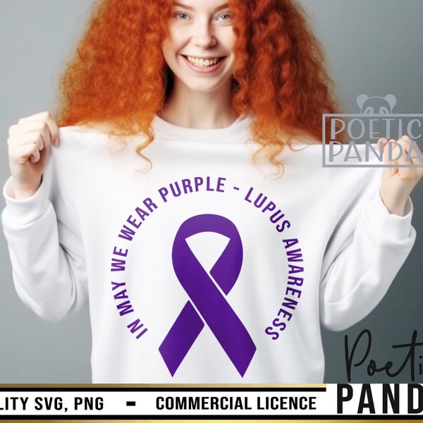 Lupus Awareness SVG PNG, Lupus Warrior Svg, Lupus Ribbon Svg, Lupus Awareness Png, In May We Wear Purple Svg, Purple Ribbon Svg