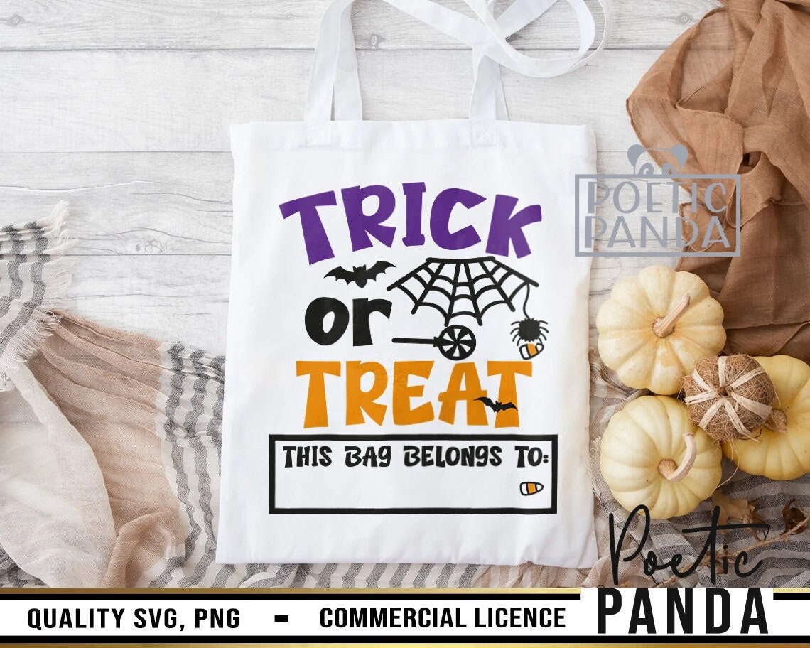 Halloween Bag SVG PNG Candy Bag Svg Halloween Bucket Svg Etsy