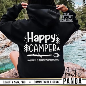 Campista feliz SVG PNG, Camisa de camping SVG, Camping divertido SVG, Equipo de camping SVG, Fogata SVG, Camping SVG, Amigos de camping SVG