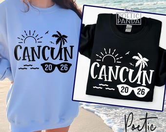 2026 Cancun SVG PNG, Cancun skjorta Svg, Mexiko semester Svg, familjesemester skjortor Svg, Cancun 2026 Svg, familjeresa till Cancun Svg