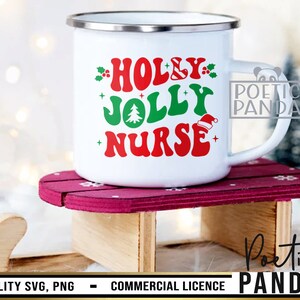 Holly Jolly SVG PNG, Merry And Bright, Svg Christmas, Christmas Family Svg, Christmas Trees Svg, Nurse Svg Cut File, Svg Png Eps Dxf, Cricut Svg Download, Christmas Carol Svg, Christmas Group Svg, Holidays Svg, Farmhouse Svg, Santa Nurse Svg