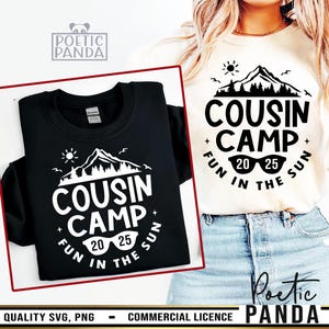 2025 Cousin Camp SVG PNG, Cousin Camping Shirts Svg, Camping Svg, Family Vacation Svg, Cousin Camp Svg Cut File, Mountain Cousin Camp Svg
