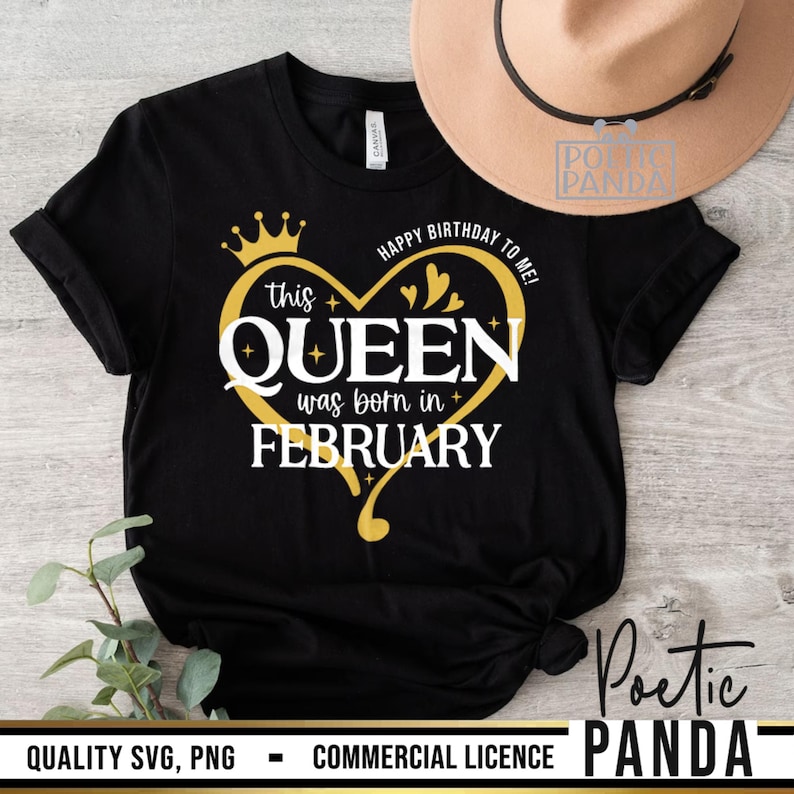 Queen Born In February SVG PNG, February Birthday Shirt Svg, Pisces Svg, Birthday in February Svg, Cricut Cut File, Aquarius Svg image 8