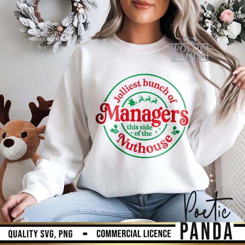 Jolliest Bunch of Managers SVG PNG, Funny Christmas Manager Shirt ...
