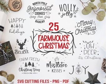 Christmas SVG Bundle, Farmhouse Christmas SVG. Farmhouse Sign Svg, Christmas decor svg, Winter Svg, Christmas Cricut files, Rustic Christmas