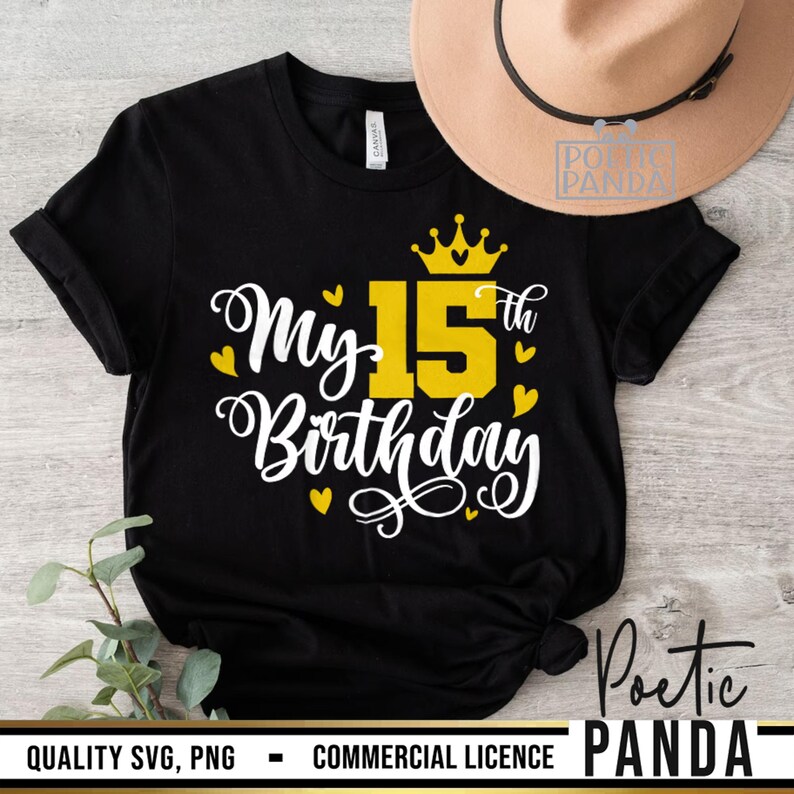 15th Birthday SVG PNG, 15th Birthday Shirt Svg, Cute 15th Birthday Gift Svg, Birthday Princess Svg, 15 Years Old Svg Girls, Mis Quince Svg image 9