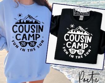 2026 Cousin Camp SVG PNG、Cousin Camping Shirts SVG、Camping SVG、Family Vacation SVG、Cousin Camp SVG カットファイル、Mountain Cousin Camp SVG