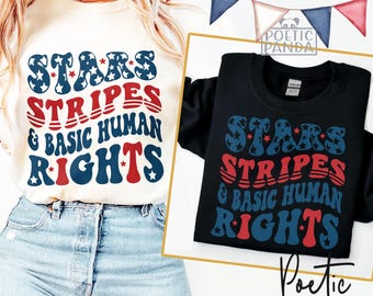 Stars Stripes Diritti Umani Fondamentali SVG PNG, File di Taglio SVG per la Maglietta del 4 Luglio, File SVG per il Giorno dell'Indipendenza, File SVG Patriottico per il 4 Luglio