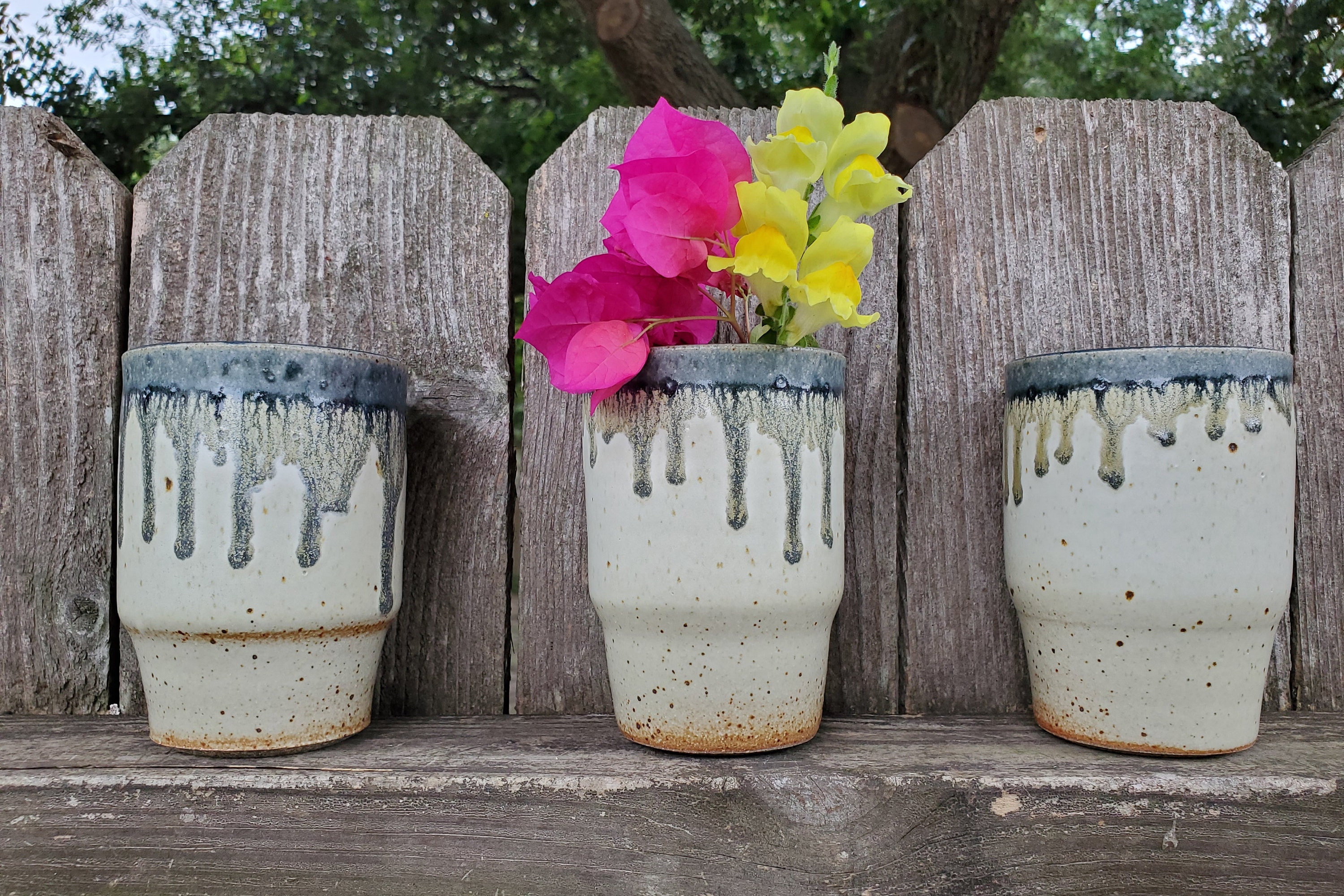 Three Handmade Ceramic Tumblers Etsy