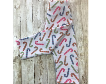 Baby leggings, Christmas candy cane print, toddler leggings, baby pants.  Made in the USA.